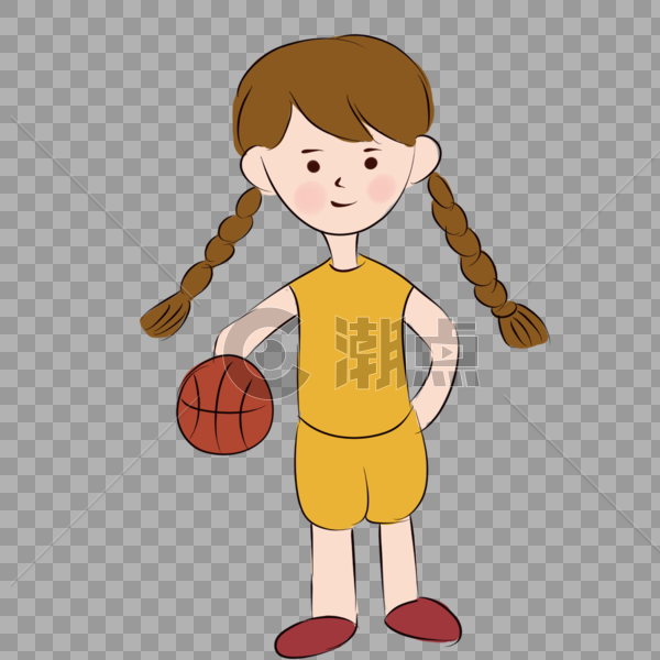 卡通篮球女孩图片素材免费下载