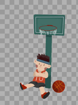 篮球架下休息图片素材免费下载