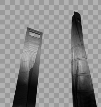 黑白创意上海最高建筑图片素材免费下载