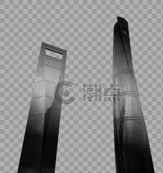 黑白创意上海最高建筑图片素材免费下载