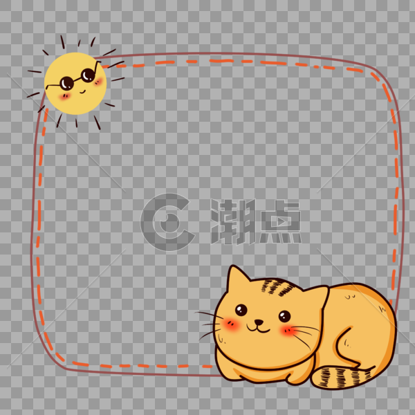 猫咪边框图片素材免费下载