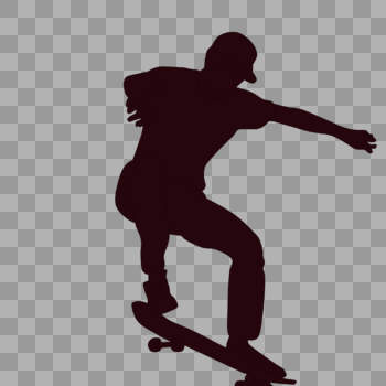 滑板男生剪影图片素材免费下载