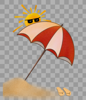 夏日沙滩遮阳伞图片素材免费下载
