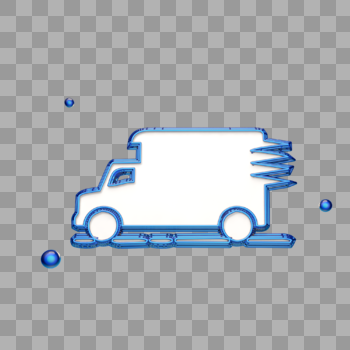 立体蓝色货车图标图片素材免费下载