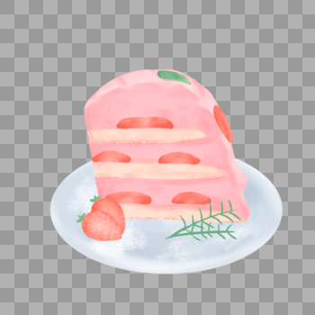 草莓厚奶油蛋糕图片素材免费下载