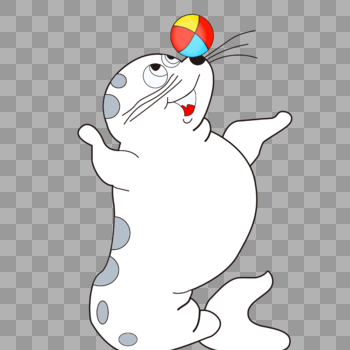 卡通可爱斑点动物海狮海豹图片素材免费下载