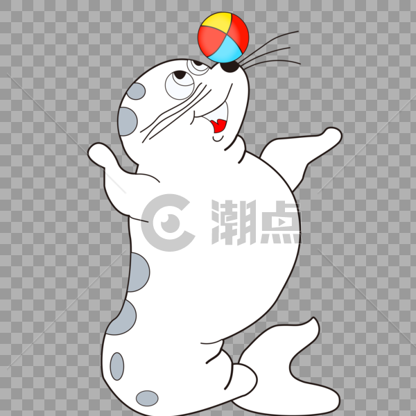 卡通可爱斑点动物海狮海豹图片素材免费下载