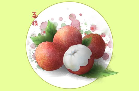 水果插画荔枝图片素材免费下载