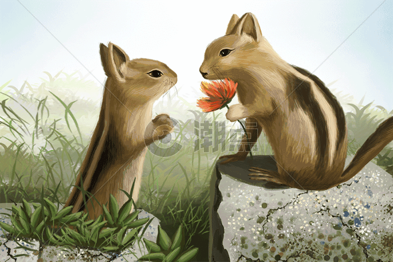 松鼠的爱情gif图片素材免费下载