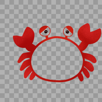 红色螃蟹边框图片素材免费下载