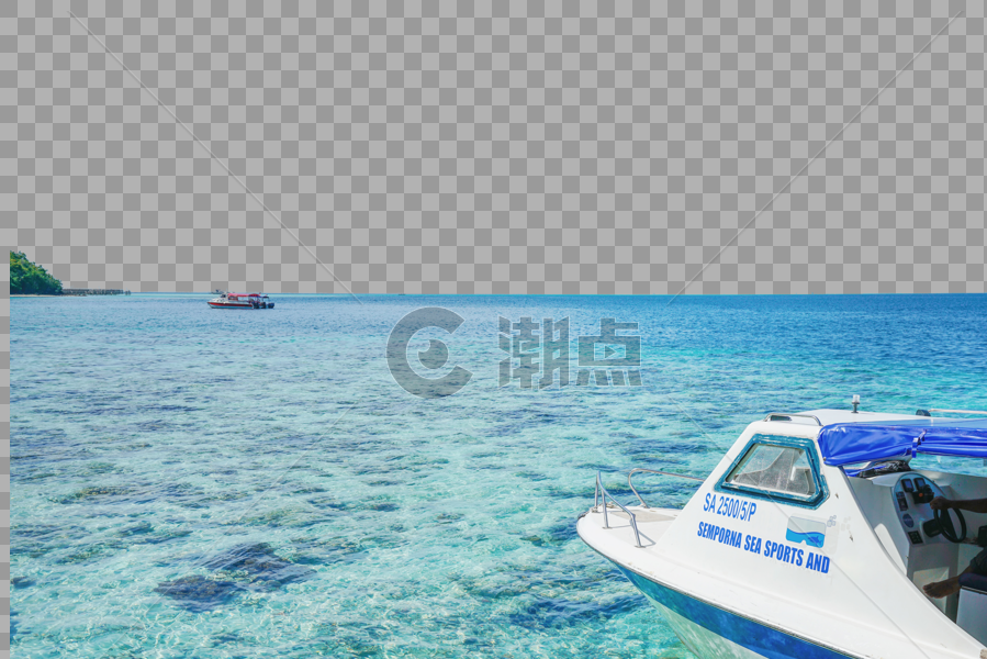 马来西亚仙本那珍珠岛的快艇图片素材免费下载