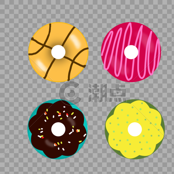 甜甜圈巧克力甜点抹茶图片素材免费下载