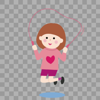 小女孩跳绳图片素材免费下载
