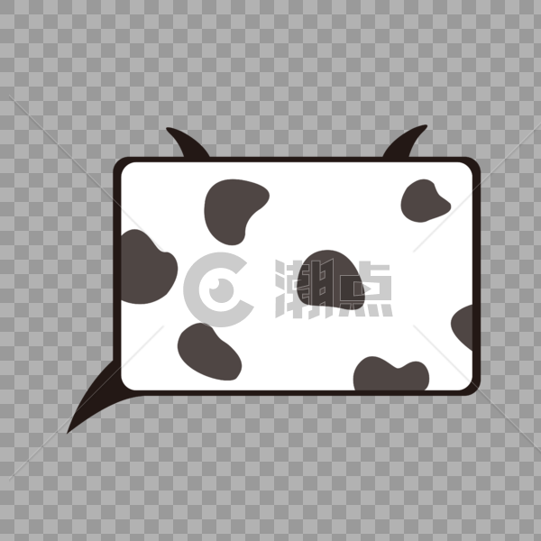 黑白奶牛对话框图片素材免费下载