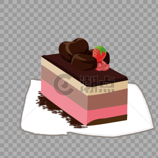手绘巧克力蛋糕图片素材免费下载