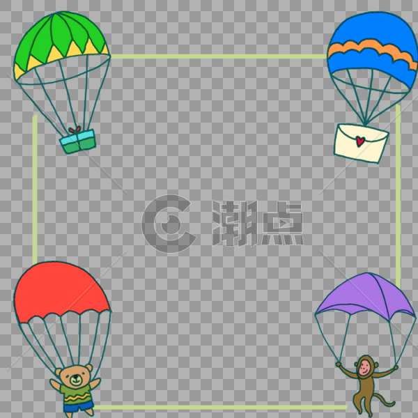 热气球边框图片素材免费下载