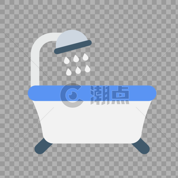 浴缸洗澡免抠矢量插画素材图片素材免费下载
