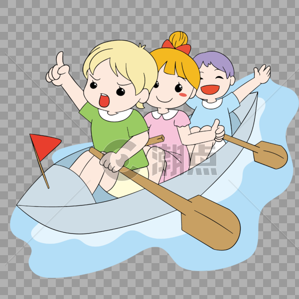 儿童节素材赛艇的小朋友图片素材免费下载
