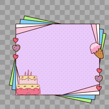 甜蜜蛋糕边框图片素材免费下载