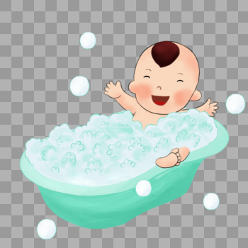 小宝宝洗澡图片素材免费下载