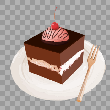 樱桃蛋糕水果蛋糕卡通蛋糕免抠PNG图片素材免费下载