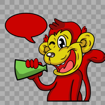 卡通创意红色猴子图片素材免费下载