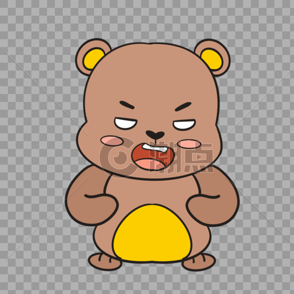 卡通胖熊愤怒插图图片素材免费下载