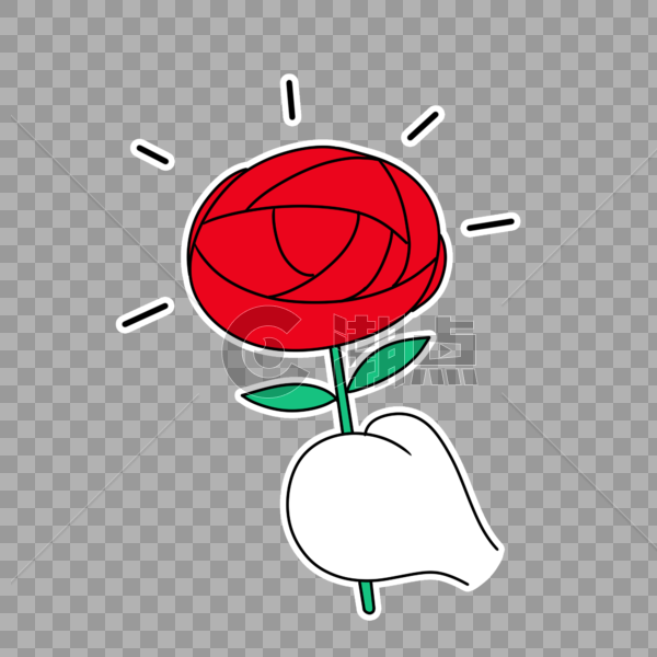 手拿红色玫瑰图片素材免费下载