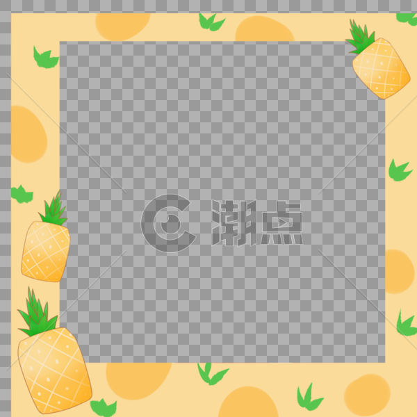 简约美观黄色水果菠萝边框图片素材免费下载