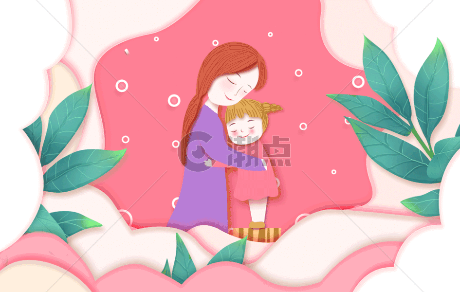 温暖母亲节插画GIF图片素材免费下载