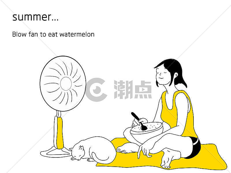韩式黄色系手账简笔画夏天图片素材免费下载