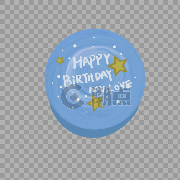 蓝色星空生日蛋糕图片素材免费下载