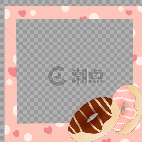 创意美味甜甜圈简约粉色边框图片素材免费下载
