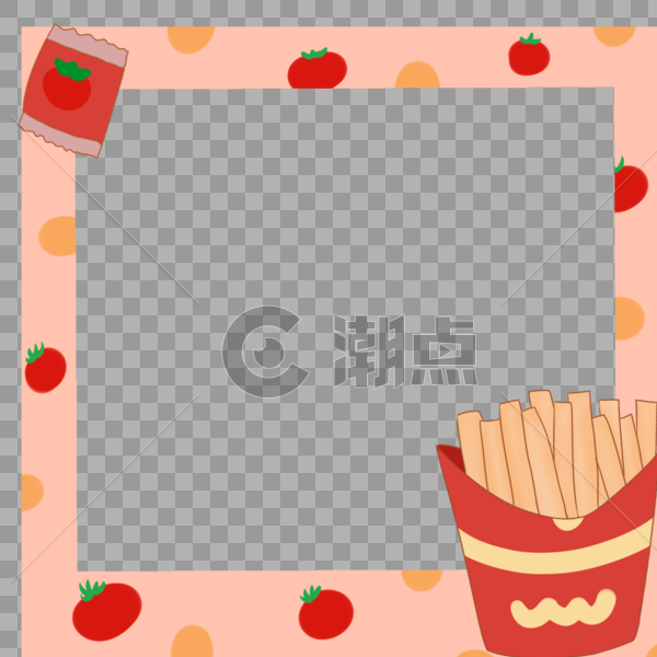 创意美味食物薯条简约边框图片素材免费下载