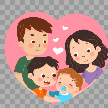 幸福的二胎家庭全家福图片素材免费下载