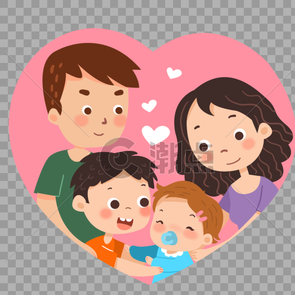 幸福的二胎家庭全家福图片素材免费下载