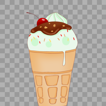 卡通手绘美味甜品冰淇凌图片素材免费下载