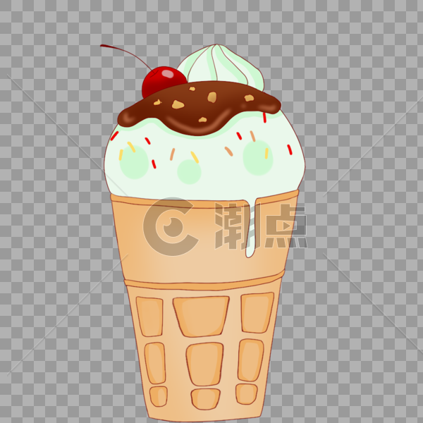 卡通手绘美味甜品冰淇凌图片素材免费下载