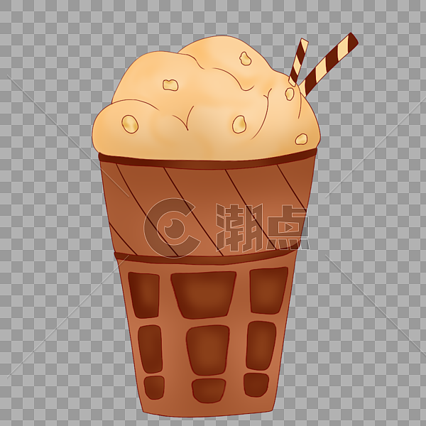 卡通手绘美味巧克力冰淇凌图片素材免费下载