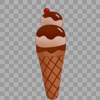 卡通手绘美味巧克力奶油冰淇凌图片素材免费下载