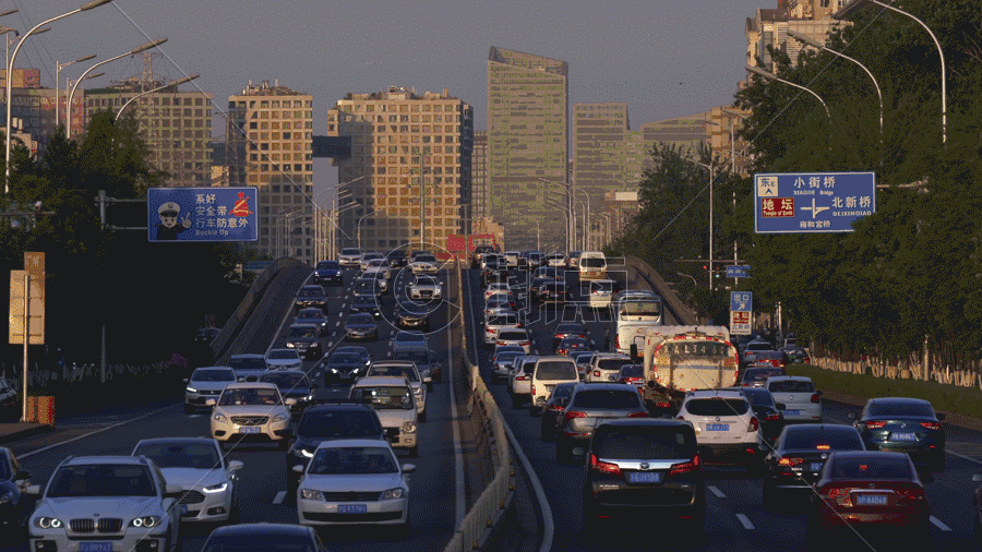北京北二环交通gif图片素材免费下载