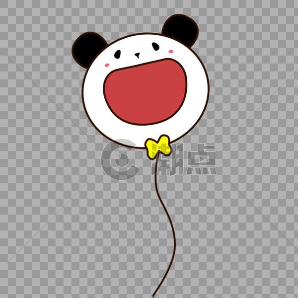卡通大嘴熊猫气球图片素材免费下载