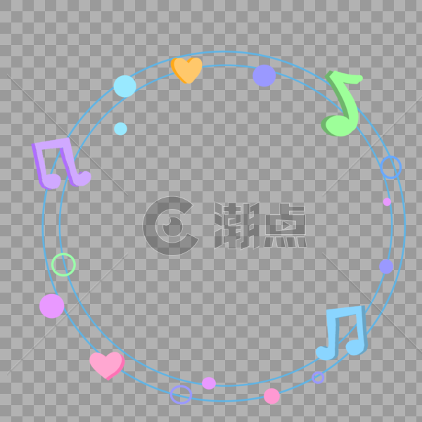 音乐节音符爱心圆圈简约边框图片素材免费下载