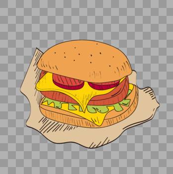 手绘汉堡图片素材免费下载