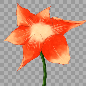 橙色水彩效果花朵图片素材免费下载