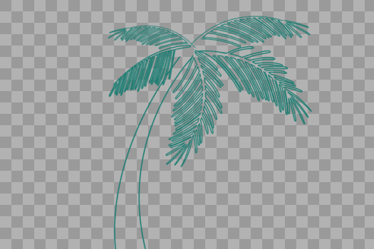 线描棕榈树图片素材免费下载