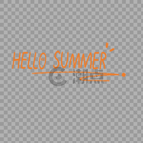 手绘字体hello summer图片素材免费下载