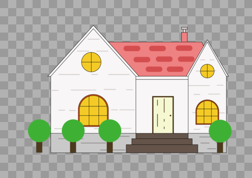 小房屋插画元素图片素材免费下载