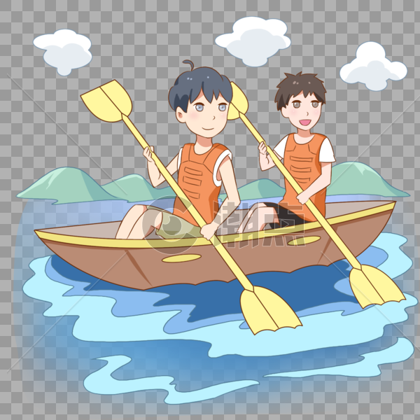 划船的男孩图片素材免费下载
