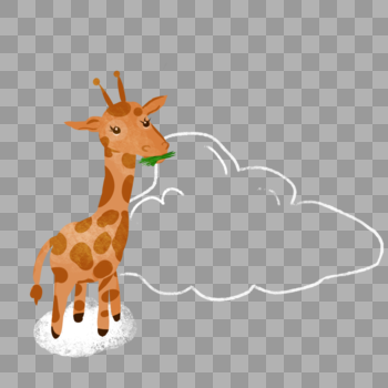 手绘可爱长颈鹿边框图片素材免费下载